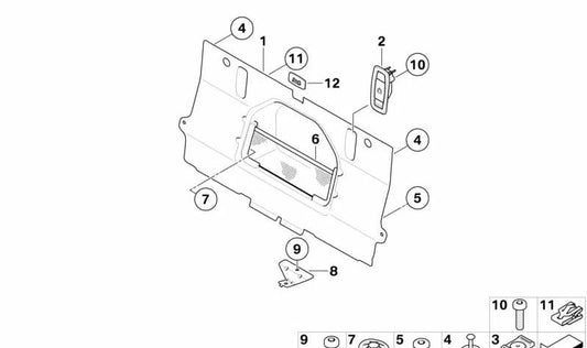 Red BMW anthrazit OEM 51479119420 para BMW Serie 3 E93 {318i, 320d, 320i} (modelos compatibles del 2008 al 2013). Accesorio original BMW, ideal para organizar objetos en el maletero o interior.