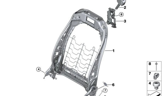 BLIND REMACHE OEM 51419502637 FOR BMW G20 316D, 318D. Compatible with several years and versions. Useful piece for front seat fixings. Original BMW.