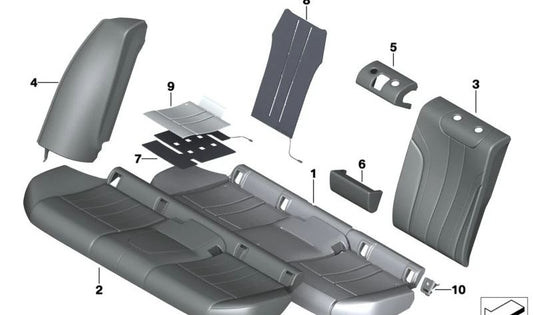 Tapa embellecedora ISOFIX OEM 52207451004 para BMW G30, G30N. Color beige Canberra. Pieza original BMW.