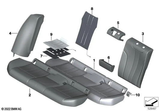 Left leather side panel for BMW 5 Series G30, G30N (OEM 52207456291). Original BMW