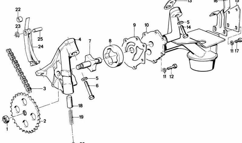 Cadena de distribución OEM 11417577655 para BMW E28, E34, E24, E32. Original BMW.