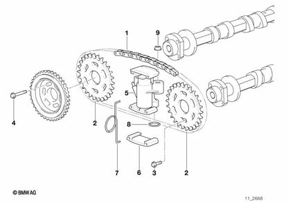 Tuerca de brida para BMW E34, E39, E60, E61, E63, E64, E32, E38, E65, E66, E31, E53, E52 (OEM 11617573839). Original BMW