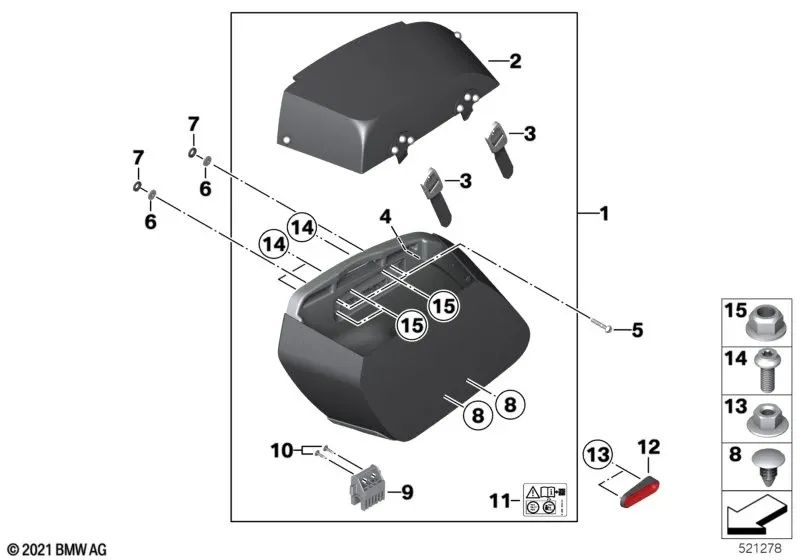 Porca sextavada para BMW E70, E71, E72, K34 (OEM 51419147409). BMW original