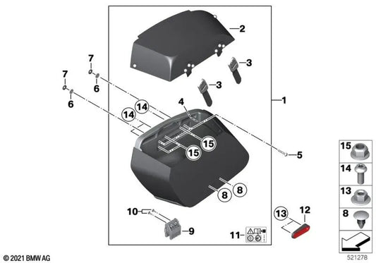 Porca sextavada para BMW E70, E71, E72, K34 (OEM 51419147409). BMW original