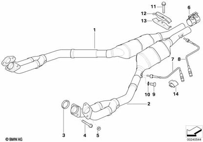 Soporte para BMW E39, E38 (OEM 18201440068). Original BMW
