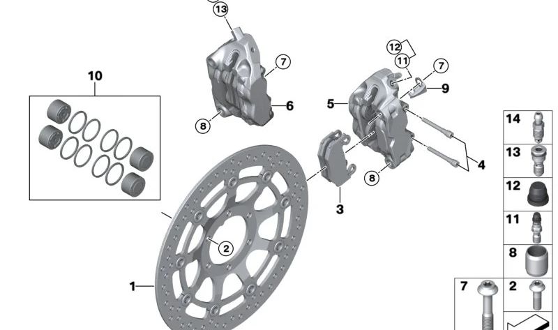 Guidacavo OEM 34528532553 per moto BMW R1200GS, R1250GS, R nineT, F800R, M1000R... e altro ancora. BMW Motorrad originale.