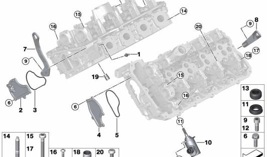 Válvula antirretorno OEM 11128642383 para BMW F90, F90N, G30, G30N, G31N, G90, G11, G11N, G12, G12N, G70, F91, F92, F93, G14, G15, G16, F95, F95N, G05, G05N, F96, F96N, G06, G06N, G07, G07N, XM G09. Original BMW.