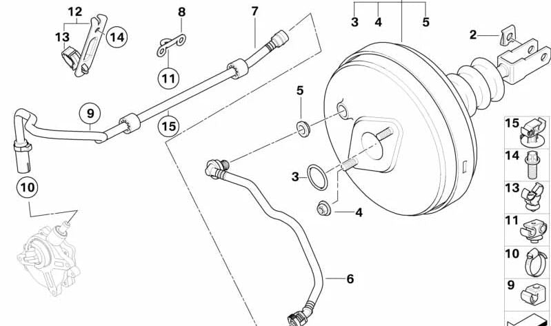 Tubo de vacío con válvula de retención OEM 11667571123 para BMW E89. Original BMW.