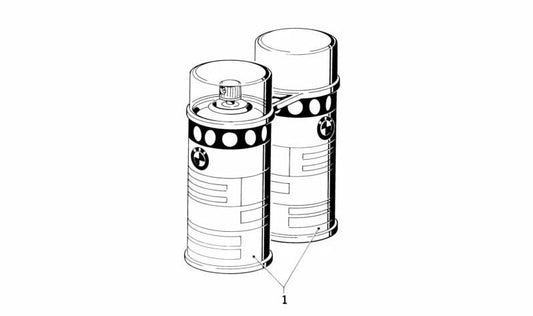 Spray de pintura BMW color Stahlblau Metálico (2x150ml) OEM 51915A55B72 para BMW Serie 1 (E81,E82,E87,E88), Serie 3 (E90,E91,E92,E93), Serie 5 (E60,E61), X3 (E83). Original BMW.