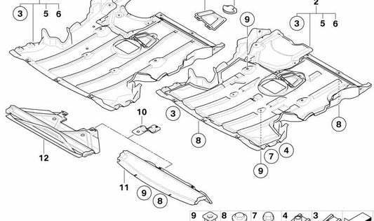 Proteção do compartimento motor para BMW E82 (OEM 51752996780). BMW original.