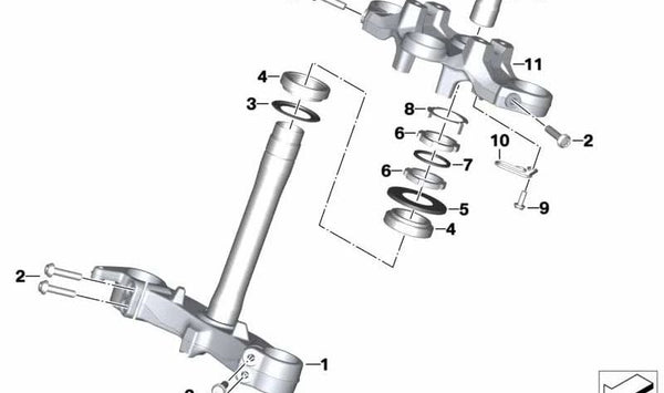 Puente horquilla superior OEM 31428404205 para motos BMW F 900 R, F 900 R A2 (K83) desde 11/2019. Original BMW Motorrad.