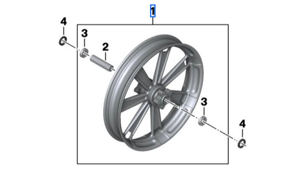 Llanta delantera forjada 19" verchromt OEM 77219457415 para BMW Motorrad R 18, R 18 Classic, R 18 B, R 18 Roctane y R 18 Transcontinental. Original BMW Motorrad.