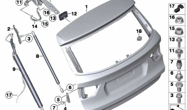 Soporte inferior izquierdo OEM 51247211285 para BMW F25. Original BMW.
