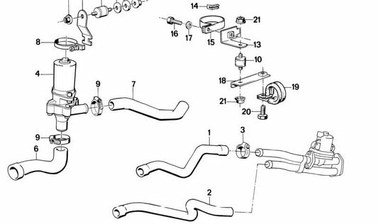 Tubo di alimentazione per BMW 3 E21, serie E30, 5 E12 (OEM 64211361634). BMW originale