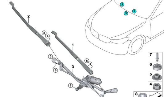 Windshield Windshield Escobilla Oem 61619463868 for BMW G32. Original BMW.