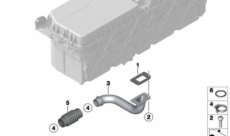Tubo de conexão para BMW F10, F01N, F02N (OEM 61257609828). BMW original