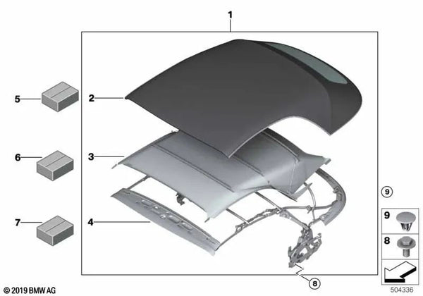 Juego de Cables de Tensión para BMW F23, F23N (OEM 54347491707). Original BMW.