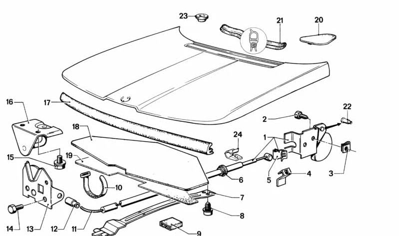 Aislante acústico OEM 51481819853 para BMW E12. Original BMW.
