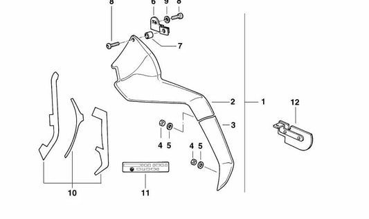 Revestimiento protector para pie OEM 46634257617 para motos BMW K 75, K 75 C, K 75 S, K 75 RT. Original BMW Motorrad.
