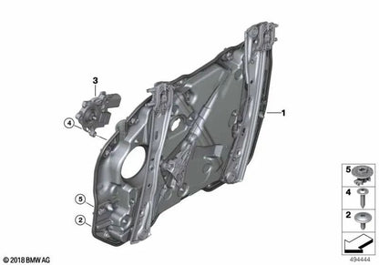 Portador de puerta delantero izquierdo OEM 51338498853 para BMW G20, G80, G21, G81... y más. Original BMW.