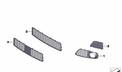 Rejilla de entrada de aire derecha para BMW F07 (OEM 51118050056). Original BMW