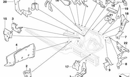 Soporte Diagonal del Motor Izquierda para BMW E82, E87, E88, E90, E91, E92, E93 (OEM 41117174995). Original BMW