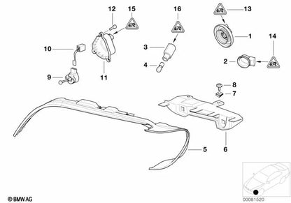 Portalámparas de Luz de Posición para BMW E39, E53 (OEM 63128370892). Original BMW.