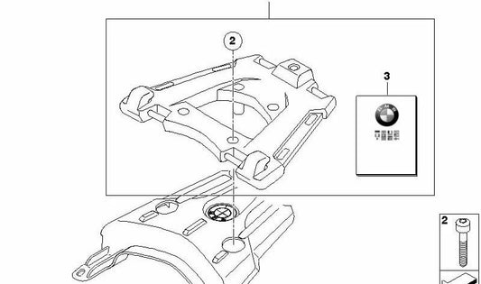 Jeu de support variable pour Top Case OEM 77448523309 pour motos BMW F650GS, F700GS, F800GS. Original BMW Motorrad