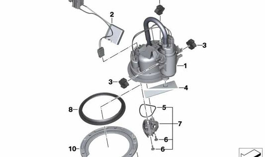 Pompe de frein avant OEM 16148554068 pour BMW Motorrad HP4, S1000RR (2012-2014). Remplacement d'origine BMW Motorrad.