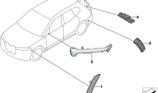 Piloto lateral trasero derecho OEM 63147953892 para BMW I20. Luz de posición original BMW.