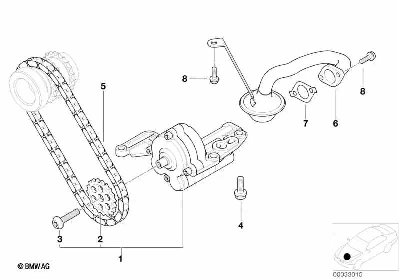 Torx screw for BMW 3 Series E46, E90, E91, E92, E93 5 Series E39, E60, E61 6 Series E63N, E64N 7 Series E38, E65, E66 X3 E83 X5 E53, E70 X6 E71 (OEM 11412248162). Genuine BMW