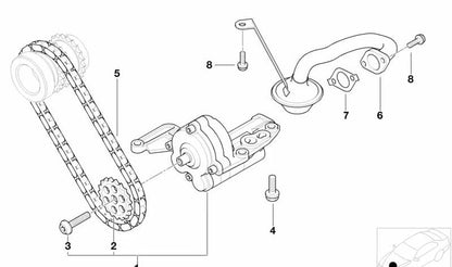 Rueda dentada de la bomba de aceite para BMW E46, E90, E91, E92, E93, E39, E60, E61, E63, E64, E38, E65, E66, E83, E53, E70, E71 (OEM 11412247304). Original BMW