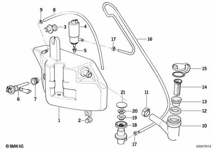 Boquilla de pulverización para BMW Serie 5 E34 (OEM 61688355004). Original BMW