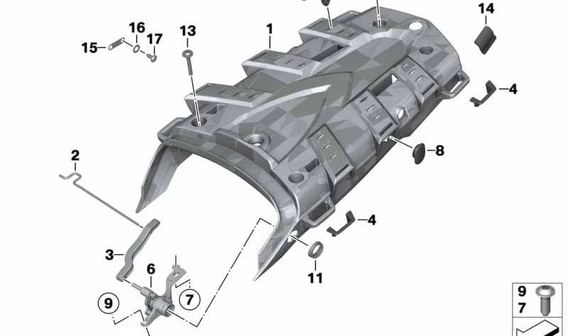 Rechter Anschlag OEM 46547698466 für BMW R1200GS, R1200GS Adventure Motorräder. Original BMW Motorrad.