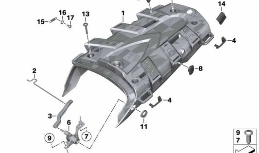Rechter Anschlag OEM 46547698466 für BMW R1200GS, R1200GS Adventure Motorräder. Original BMW Motorrad.