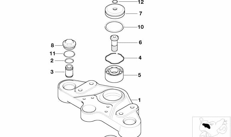 Anel de retenção OEM 31422321290 para BMW K1200GT, K1200RS, R1200CL... e muito mais. Originais BMW Motorrad.