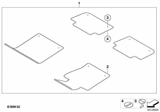 Lado do driver de veludo Patipl para BMW 3 E46 Series (OEM 51477007842). BMW original