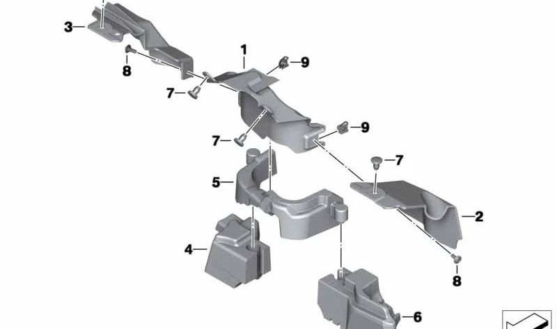 Paracalore destro OEM 46638537938 per moto BMW R 1200 R, R 1250 R, R 1200 RS, R 1250 RS. BMW Motorrad originale.