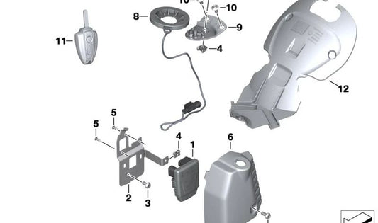 Anterapadora Antena Keyless Ride OEM 66129467629 Para BMW Motorrad R 18, r 18 Classic, R 18 Roctane, R 18 B, R 18 Transcontinental. BMW Motorrad original.