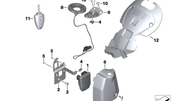 Salpicadero trasero OEM 61131540749 para motos BMW R 18, R 18 Classic, R 18 Roctane, R 18 B, R 18 Transcontinental. Original BMW Motorrad.