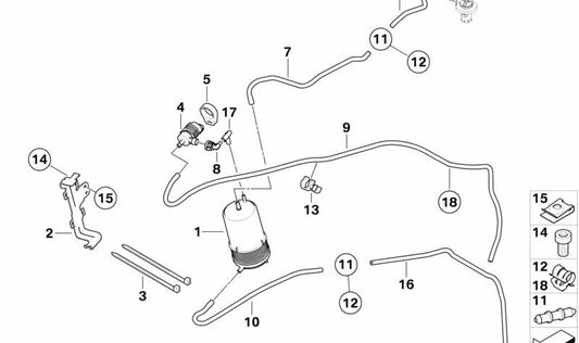 Tubo flexible de ventilación OEM 16137718337 para motos BMW R 900 RT y R 1200 RT K26. Original BMW Motorrad.