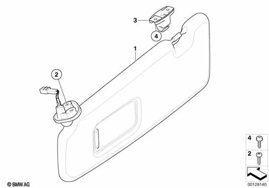 Suporte de Parasol para BMW E63, E63N, E64 (OEM 51169151529). BMW original