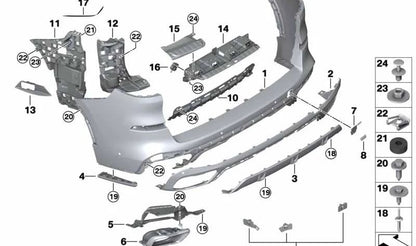Protector inferior trasero imprimado OEM 51128099114 para BMW X5 G05 (M50i, 40d, M60i xDrive, xDrive30d, xDrive40i). Compatible con modelos fabricados entre 2019 y 2026. Pieza original BMW.
