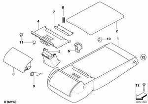 Tope de goma OEM 52206951191 para asiento trasero BMW Serie 5 E60, E61 (2005-2010). Original BMW.