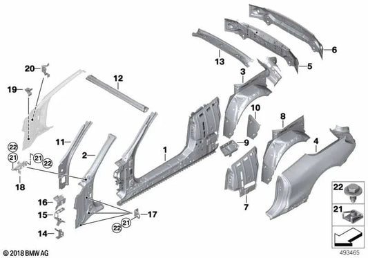 A-Säule outer right for BMW F91, G14 (OEM 41007494520). Genuine BMW.