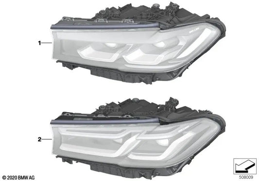 Right AHL LED headlight for BMW F90N, G30N, G31N (OEM 63118084378). Genuine BMW
