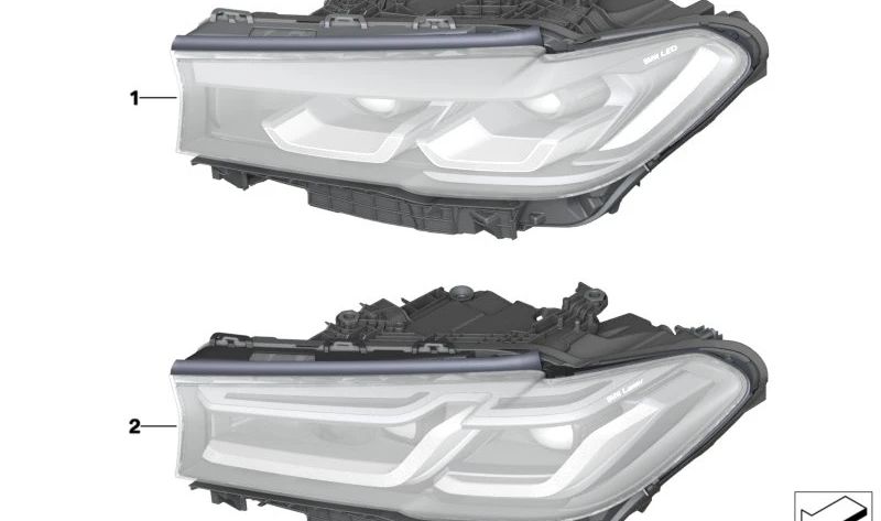 Faro delantero derecho con luz láser OEM 63119479270 para BMW F90N, G30N, G31N. Original BMW.