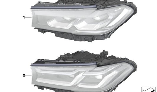 Faro delantero derecho con luz láser OEM 63119479270 para BMW F90N, G30N, G31N. Original BMW.