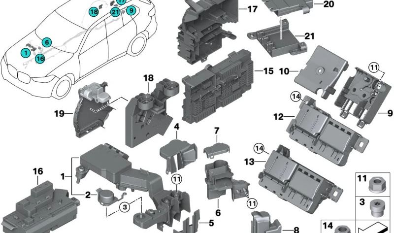 Tapa para BMW X5 F95, G05, G18, X6 F96, G06, X7 G07 (OEM 61146842431). Original BMW