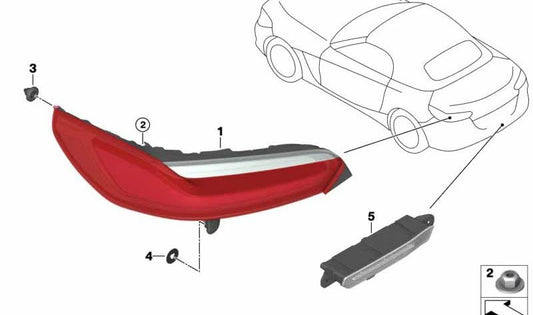 Right taillight for BMW Z4 G29 (OEM 63217439018). Original BMW.